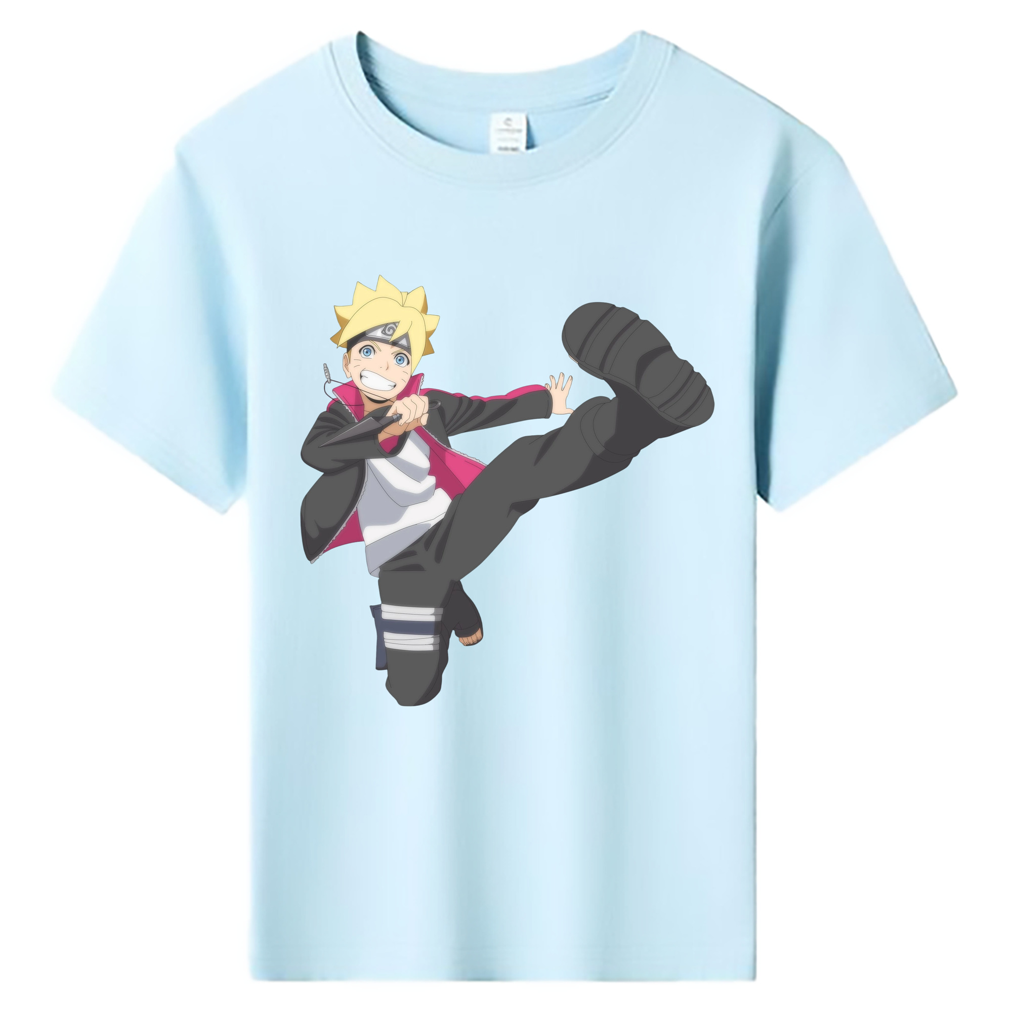 （画像用） NARUTO -ナルト- うずまき ボルト Uzumaki Boruto 綿100％キッズTシャツ（フロントプリント）